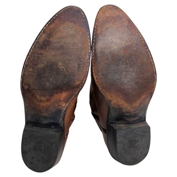 Dan Post MILWAUKEE Men’s Brown Leather Cowboy Western Boots Size 10D Vintage - Picture 5 of 15